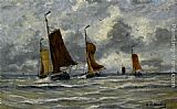Hendrik Willem Mesdag Wall Art - Ships at Full Sea